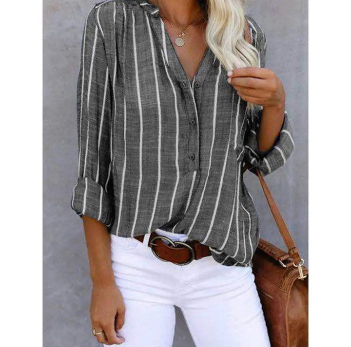 Giana  Striped Casual Blouse