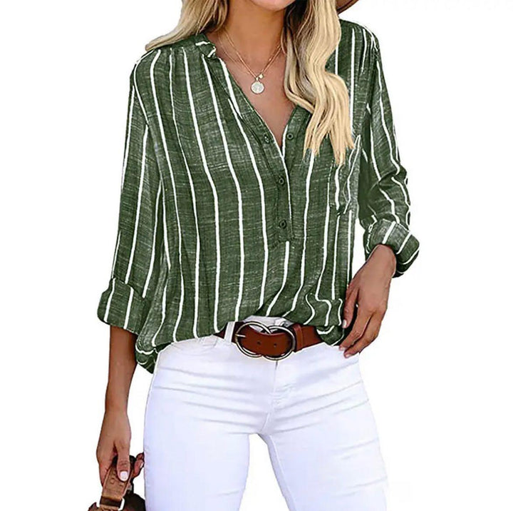Giana  Striped Casual Blouse