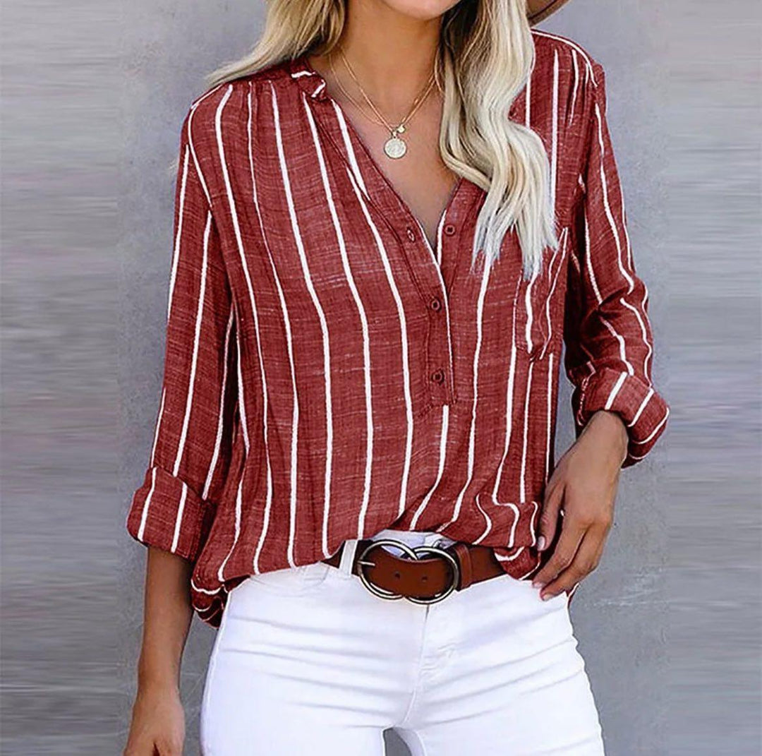 Giana  Striped Casual Blouse