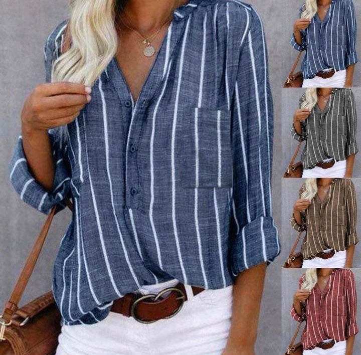 Giana  Striped Casual Blouse